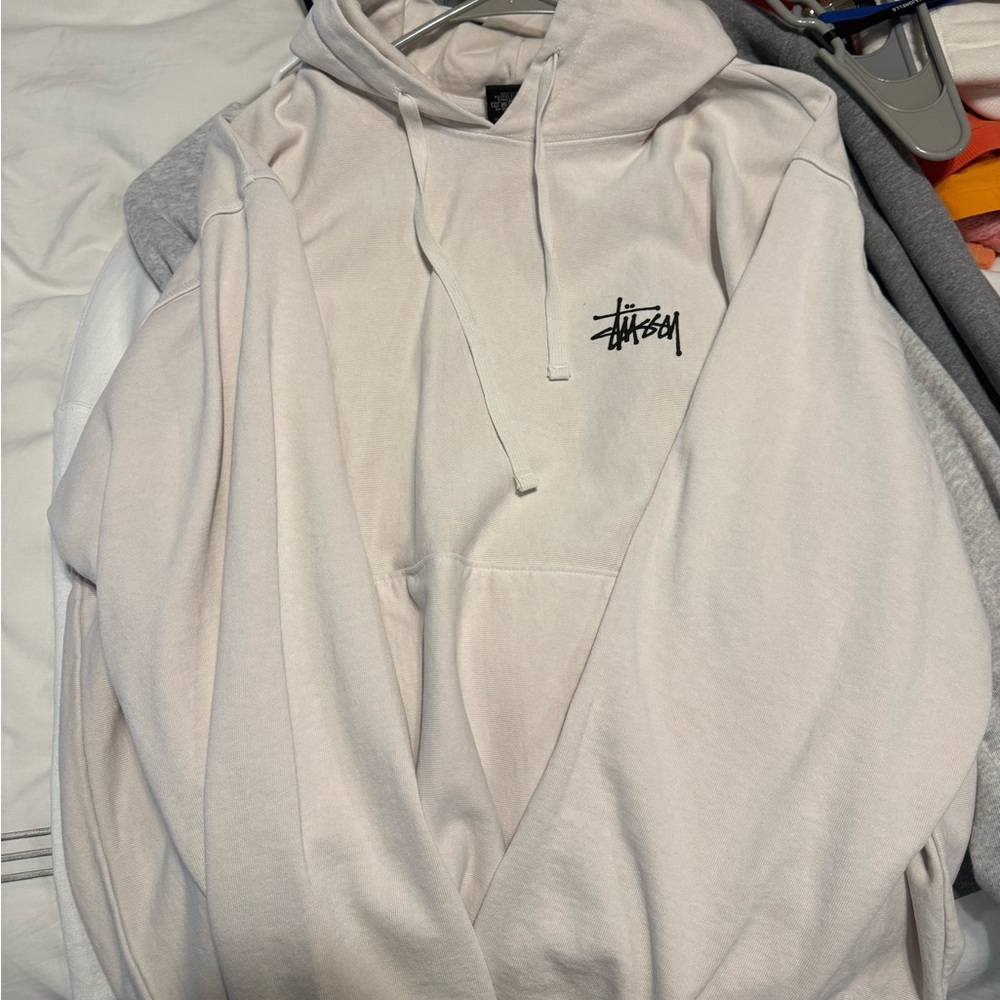 Stussy Cream Casual Crew Neck Sweater